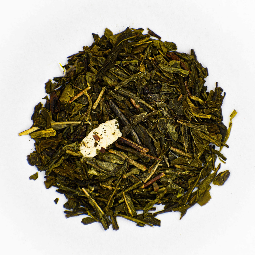 Lekkere losse groene thee met Groene thee China Sencha Mango stukjes Mango Droogbloem