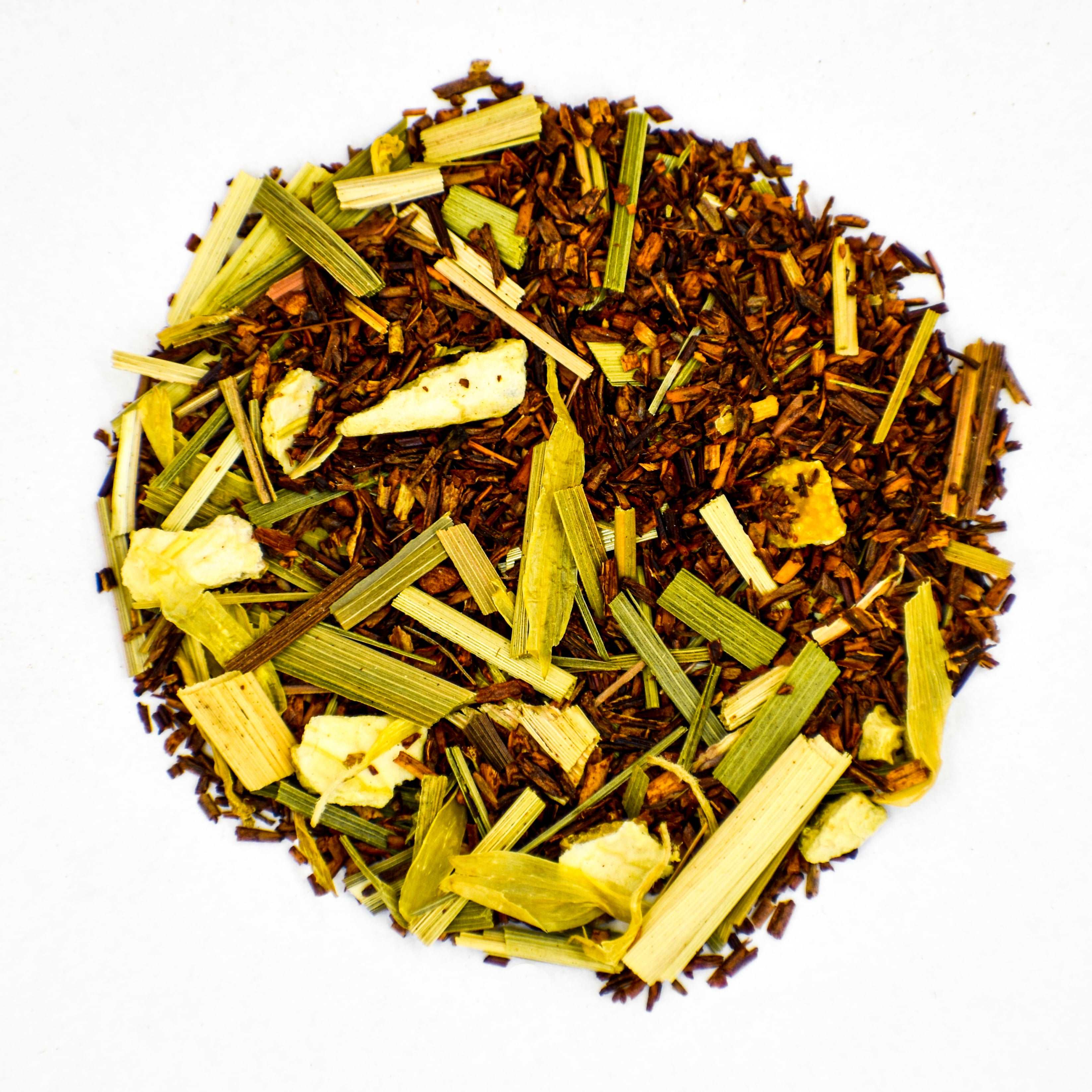 Lekkere losse rooibos thee met Rooibos naturel Citroengras Sinaasappelschil Citroenschil Goudsbloem