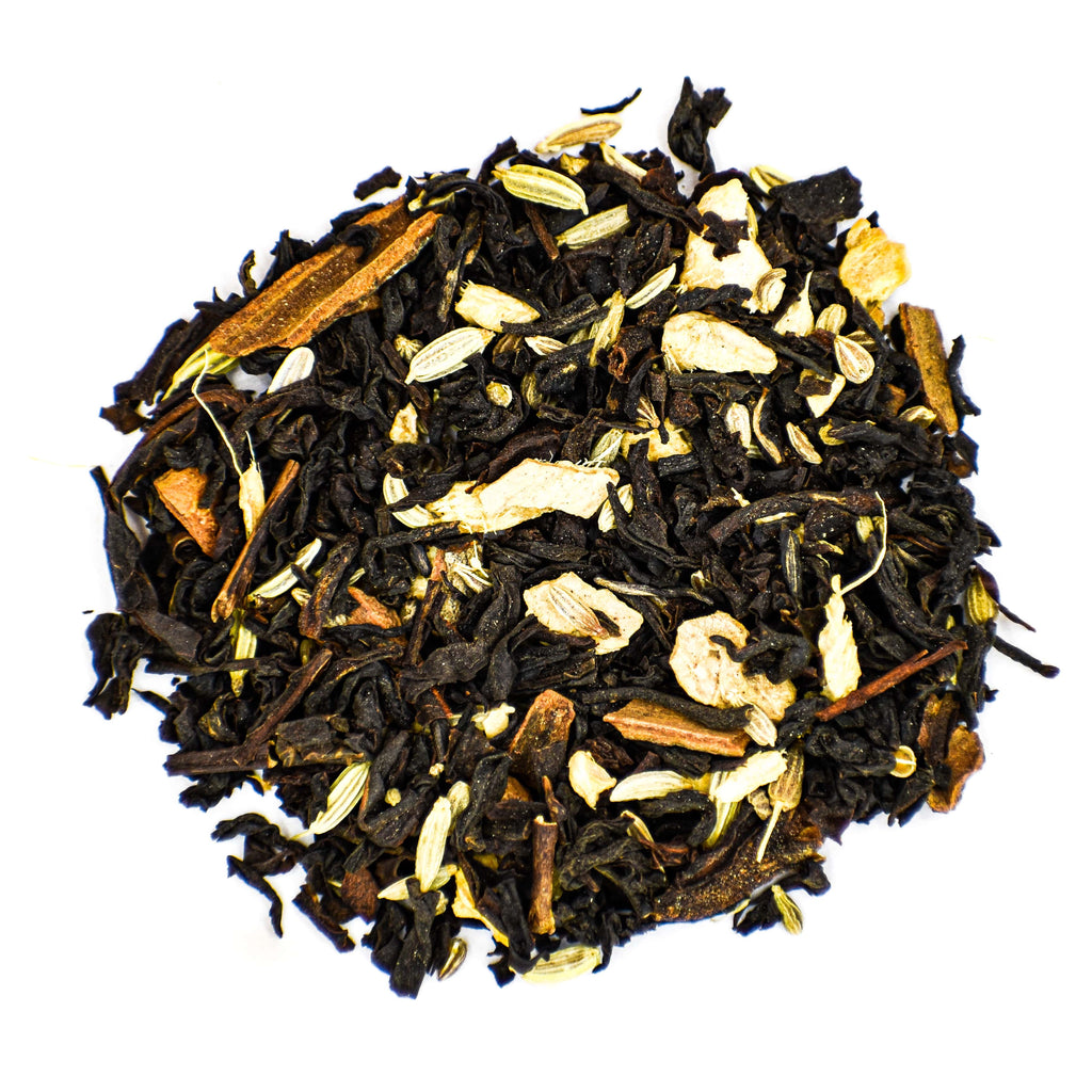 Lekkere losse zwarte chai thee met Zwarte thee Assam Kaneelstokjes Venkel Gember Anijs Kruidnagel Kardemom poeder